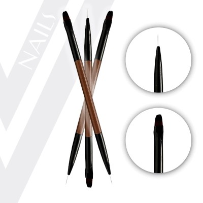 Διπλό Πινέλο Gel με Φυσική Τρίχα