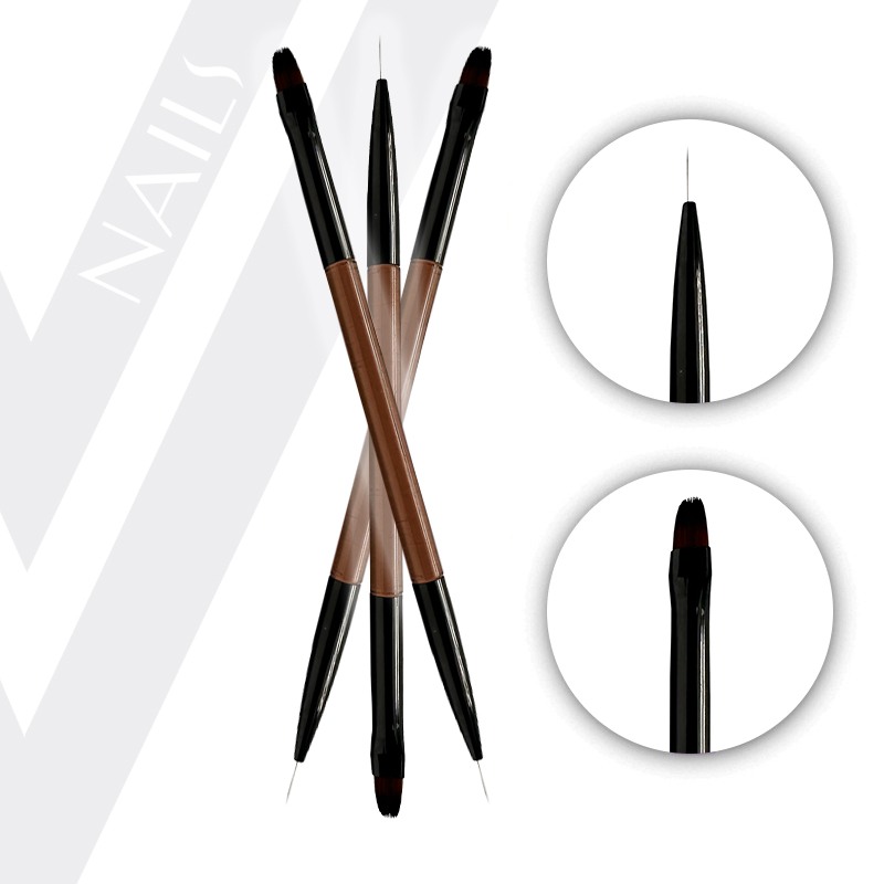 Dual-Ended Gel Brush with Natural Bristles Discover the perfect tool for achieving salon-quality results with our Dual-Ended Gel Brush.