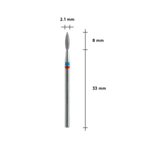 Staleks Diamond Flame Drill Bit with Blue-Red Indicator 8mm